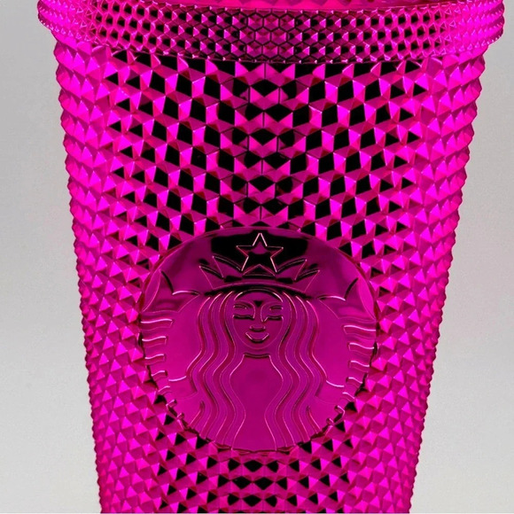 NWT Starbucks Holiday Hot Pink Diamond Studded Tumbler Grande 16oz Cup - Picture 3 of 7